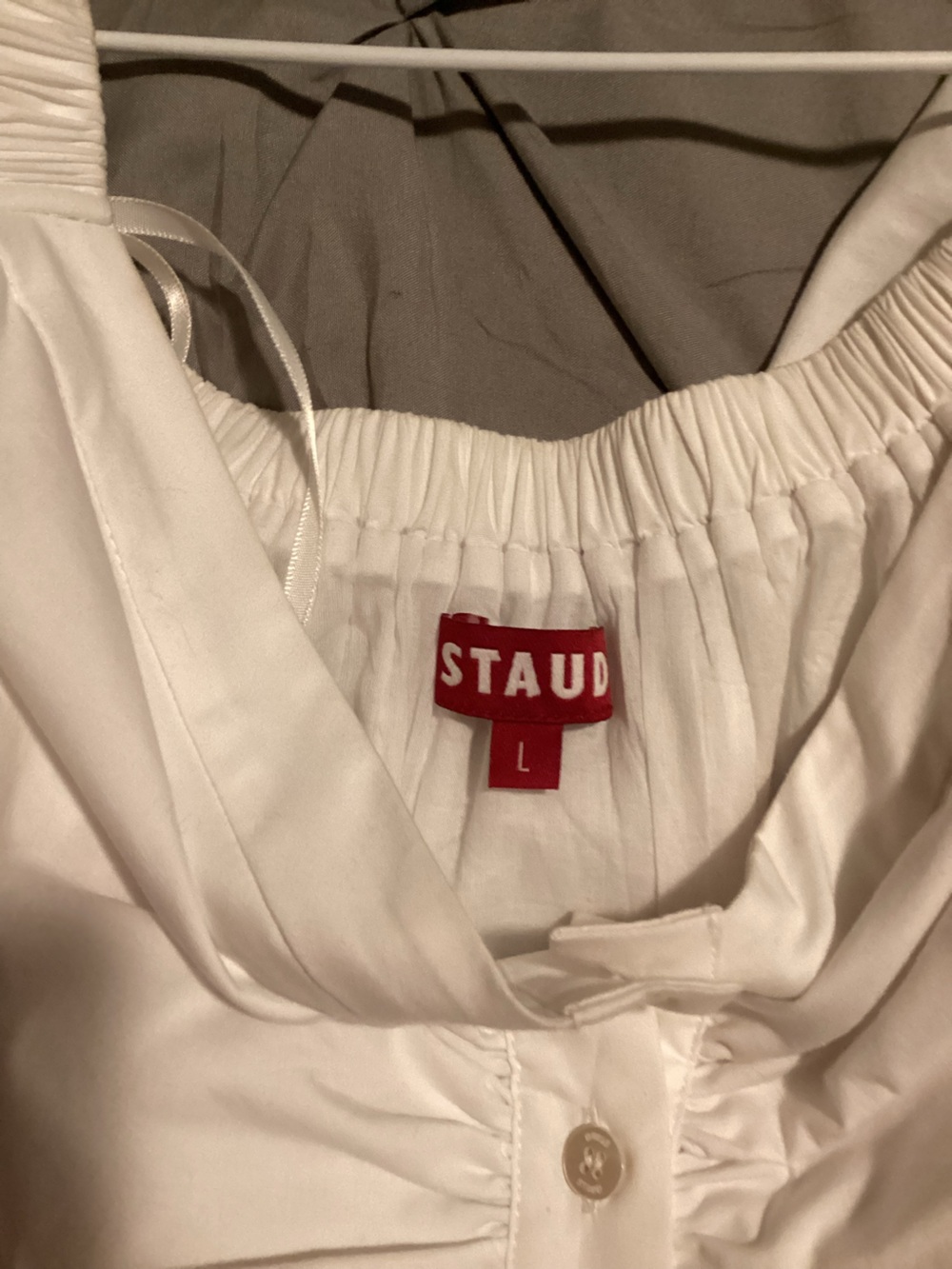 Staud white Reese off shoulder Poplin dress - Picture 9 of 9